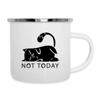 Cat Not Today No Cat Mom Lazy NO Middle Finger - Tasse émaillée - blanc - Droite