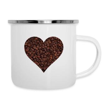 Kaffee Liebe - Emaille-Tasse - Weiß - Rechts