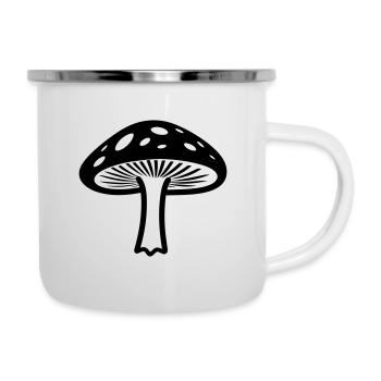 Pilz - Emaille-Tasse - Weiß - Rechts