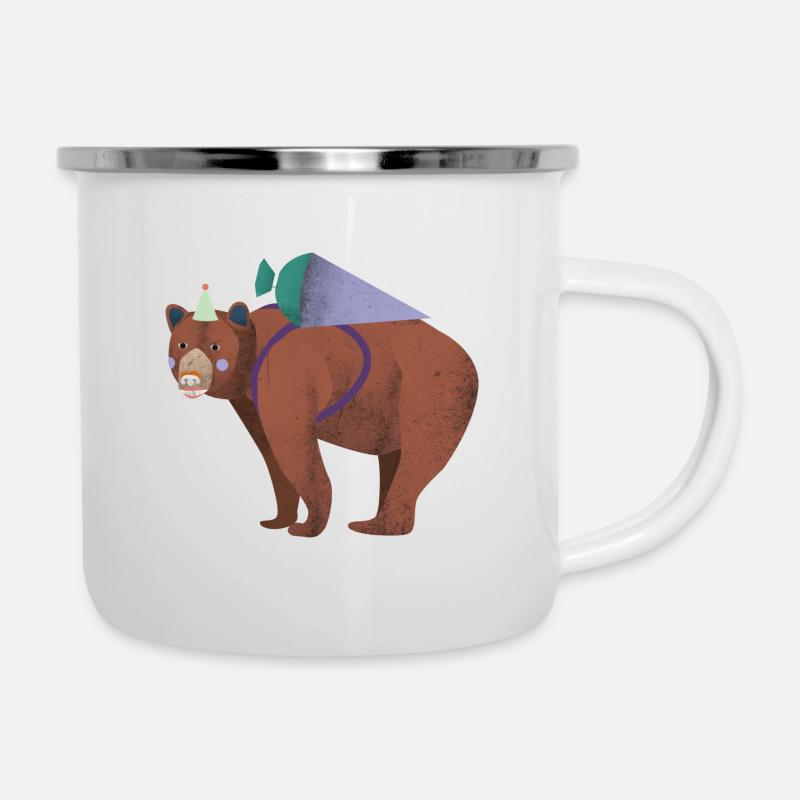 Cônes d’école Ours - Tasse émaillée - blanc
