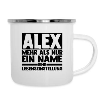 Alexander Alexandra Alexa Alex - Emaille-Tasse - Weiß - Rechts