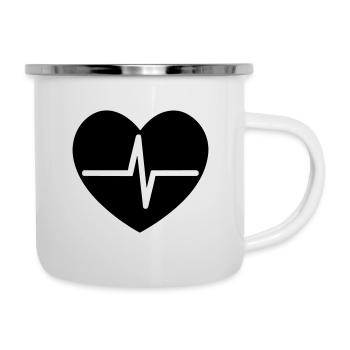 battement de coeur - Tasse émaillée - blanc - Droite