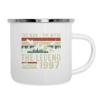 Retro 1997 Vintage - 1997 Geburtstagsgeschenk - Emaille-Tasse - Weiß - Rechts