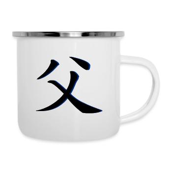 Father Chinese characters blue background - Camper Mug - white - Right
