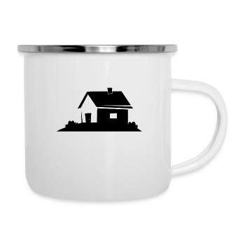 Haus - Emaille-Tasse - Weiß - Rechts
