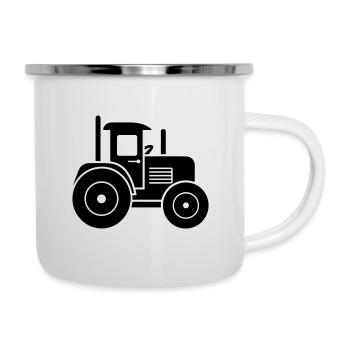 Traktor - Emaille-Tasse - Weiß - Rechts