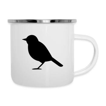 Oiseau - Tasse émaillée - blanc - Droite