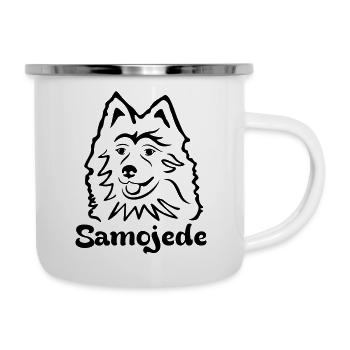 Samojede - Emaille-Tasse - Weiß - Rechts