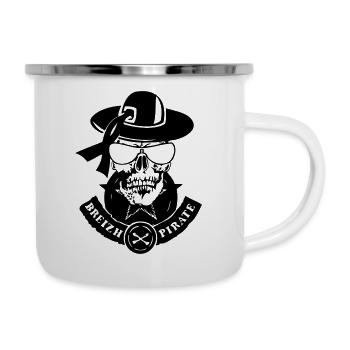 tete de mort renegade breizh pirate - Tasse émaillée - blanc - Droite