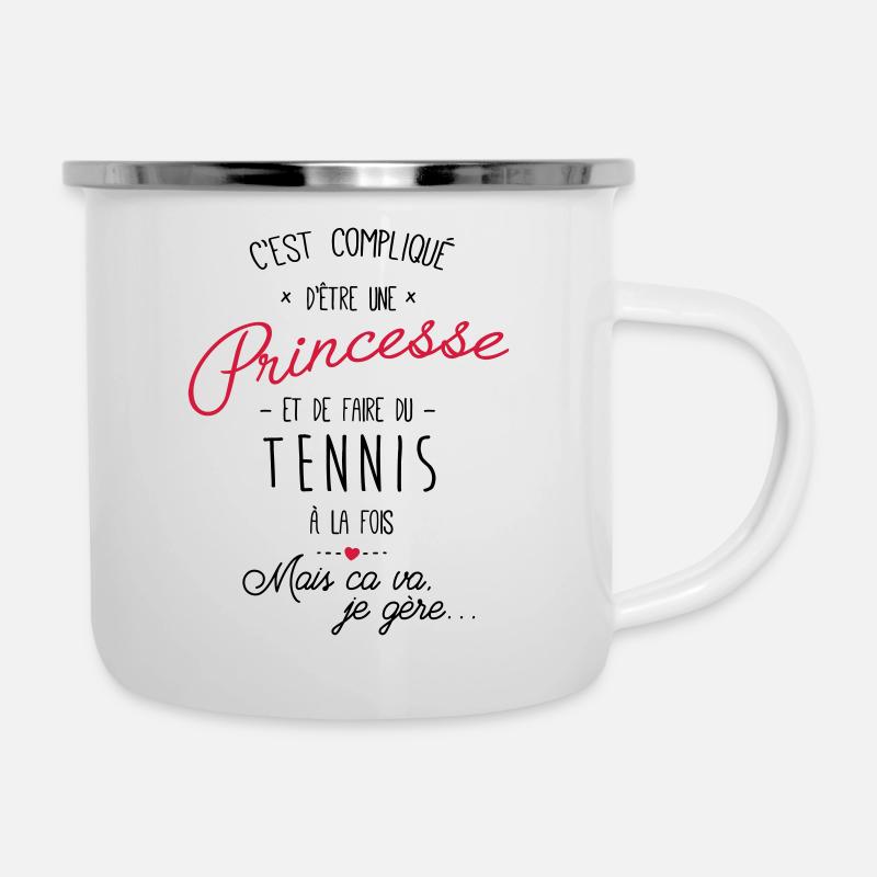 princesse et Tennis - Tasse émaillée - blanc