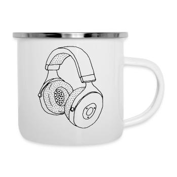 Kopfhörer - Emaille-Tasse - Weiß - Rechts