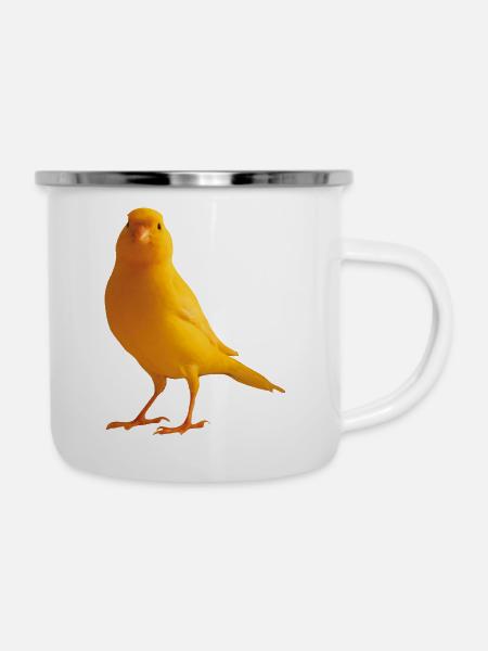 Kanarienvogel yellow bird - Emaille-Tasse - Weiß