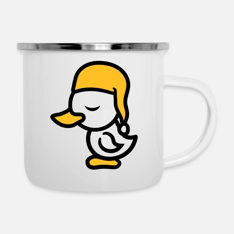 sommeil lit fatigué sommeil endormi soir - Tasse émaillée - blanc