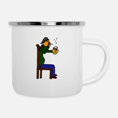 Smoking and drinking cartoon character' Mug | Spreadshirt