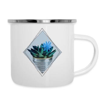 Sommerkaktus - Emaille-Tasse - Weiß - Rechts