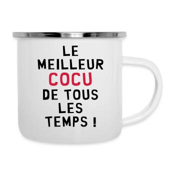 Cocu / Cocue / Adultère / Fidèle / Mariage / Sexe - Tasse émaillée - blanc - Droite