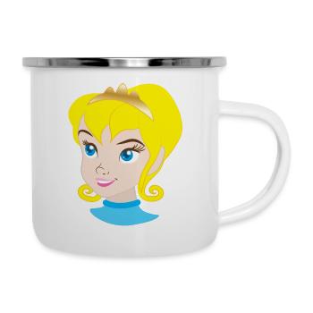 Pretty blonde princess in royal crown - Camper Mug - white - Right