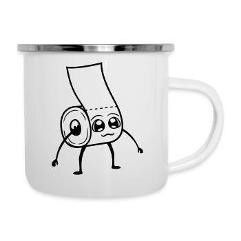 klopapier maennchen suess mignon petit visage l - Tasse émaillée - blanc - Droite