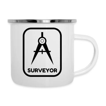 géomètre / topographe / topographie / geometre - Tasse émaillée - blanc - Droite