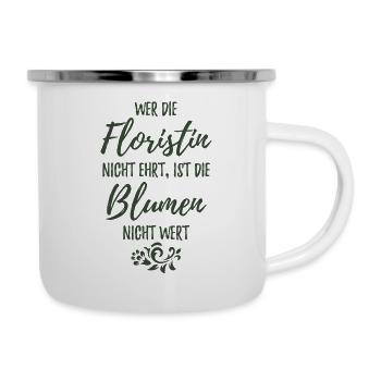 Florist Floristin - Emaille-Tasse - Weiß - Rechts