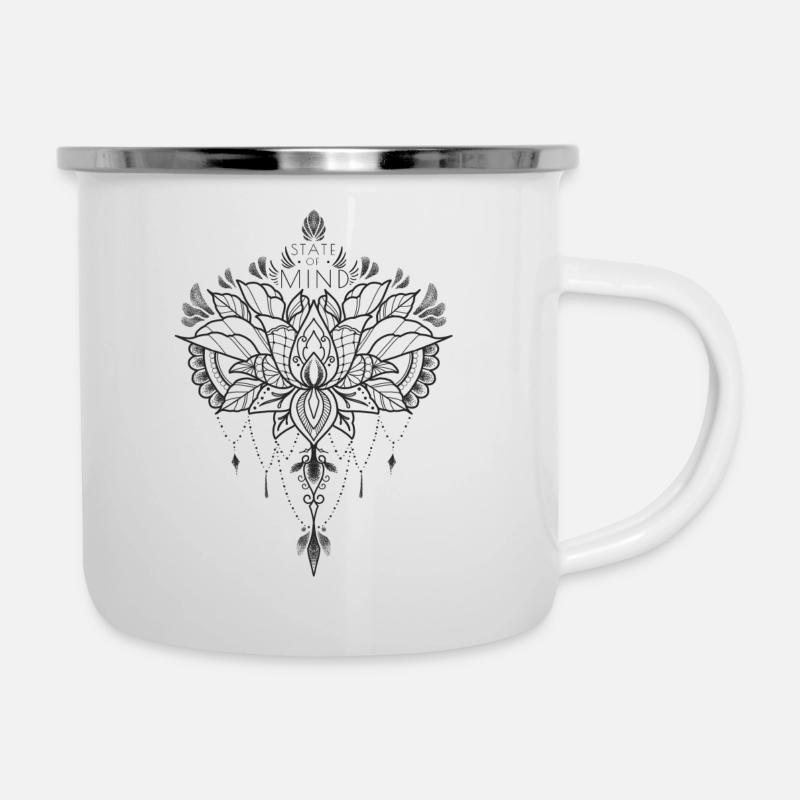 LOTUS MIND noir - Tasse émaillée - blanc