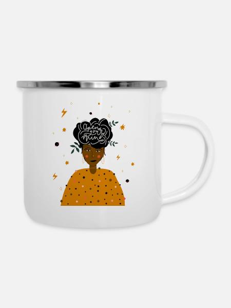 Open your mind - Emaille-Tasse - Weiß