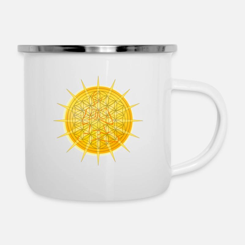 SOLEIL - fleur de vie - méditation - Tasse émaillée - blanc