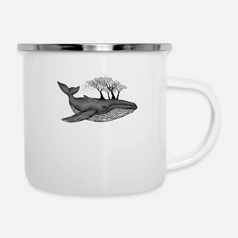 Conservation whale with trees gift idea - Camper Mug - white