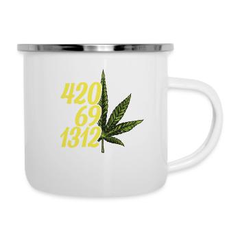 420 Cannabis Culture Kiffer Weed - Tasse émaillée - blanc - Droite