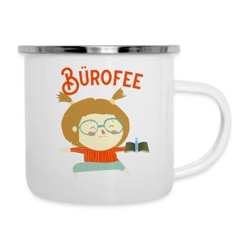 Büürofee Mitarbeiterin Kollegin gute Seele - Emaille-Tasse - Weiß - Rechts