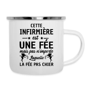 humour infirmière - cette infirmière est une fée - Tasse émaillée - blanc - Droite
