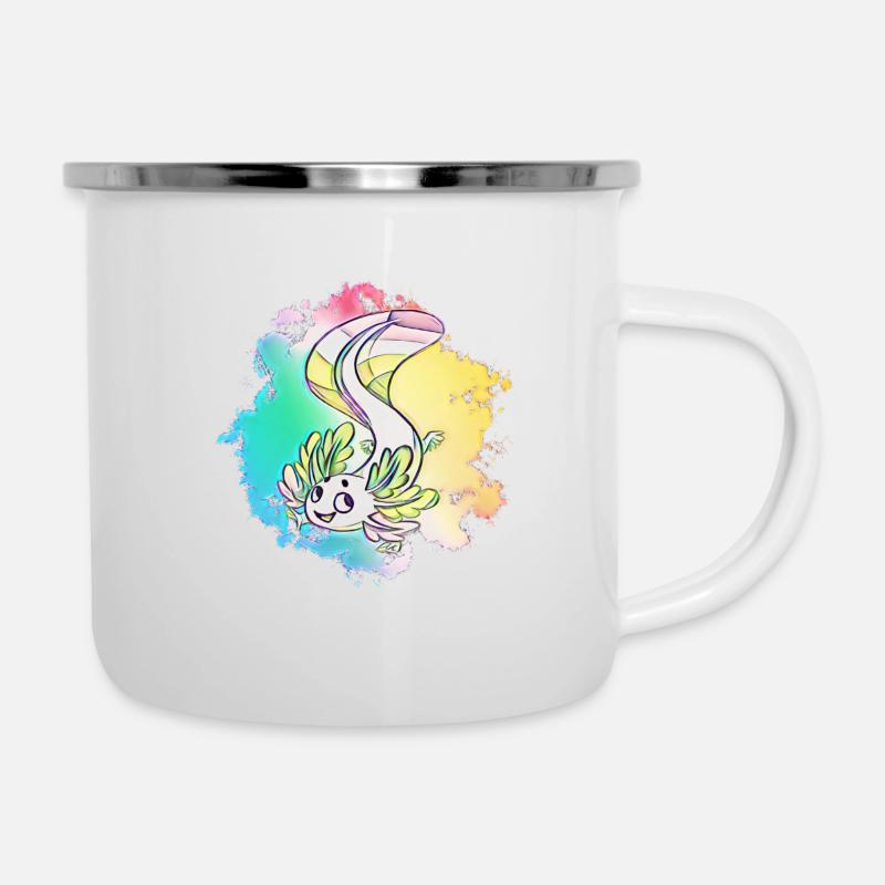 Axolotl - Emaille-Tasse - Weiß