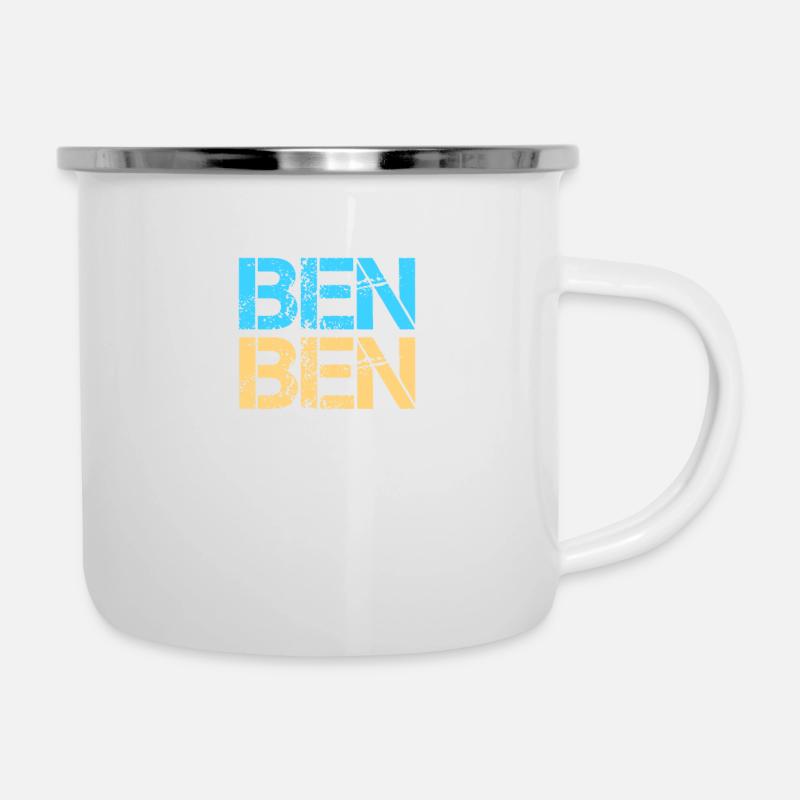 Ben - Emaille-Tasse - Weiß