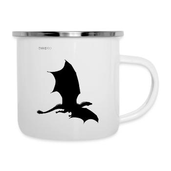 Dragon schwarz-weiß Sammlung - Emaille-Tasse - Weiß - Rechts
