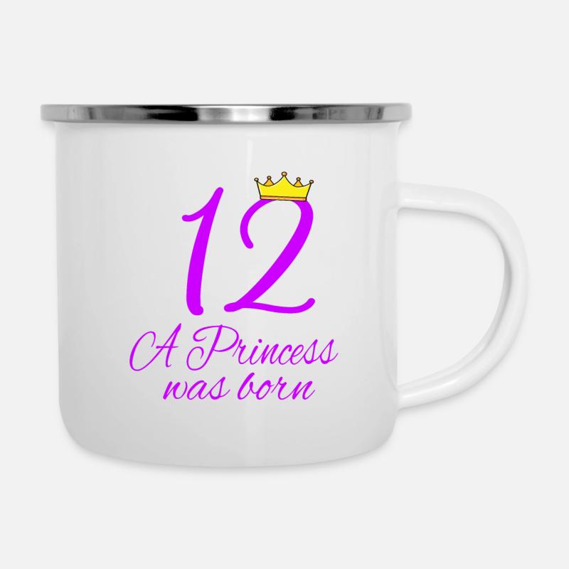 12 birthday princess born - Camper Mug - white
