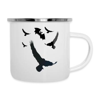 Birds Bird Raven Bat Black Bird Species - Camper Mug - white - Right
