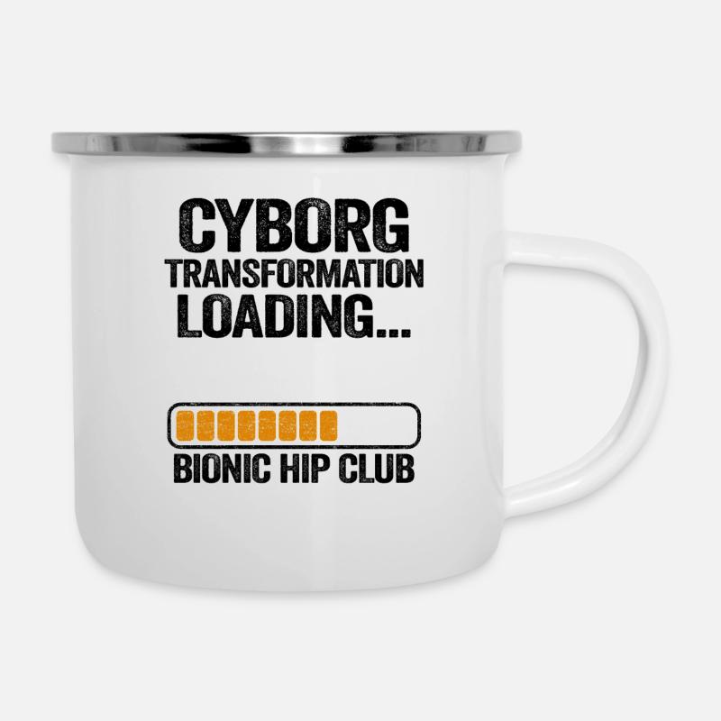 Cyborg Transformation Bionic Hip Club Hip - Camper Mug - white