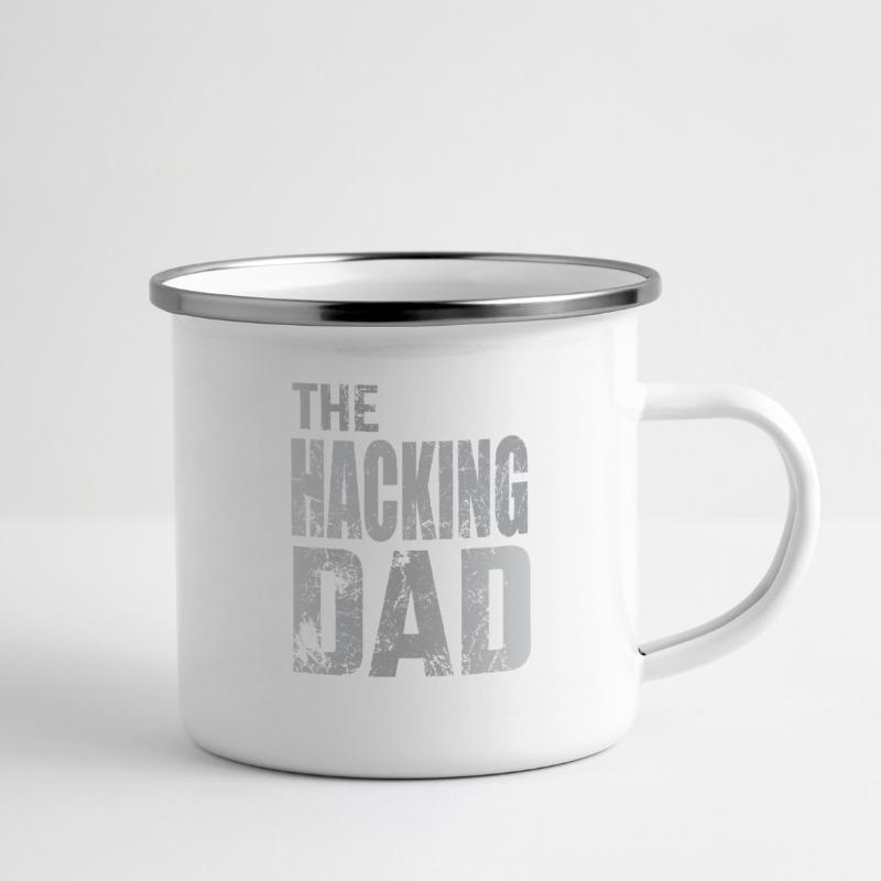 The Hacking Dad Hacker Vater Papa Code Computer Emaille-Tasse