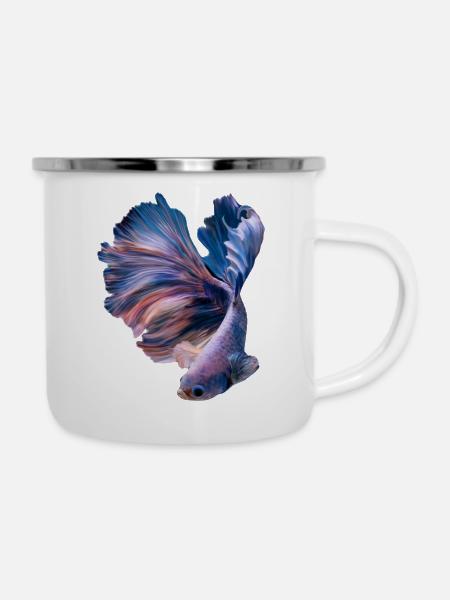 Betta Fish , aqarium hobby - Emaille-Tasse - Weiß