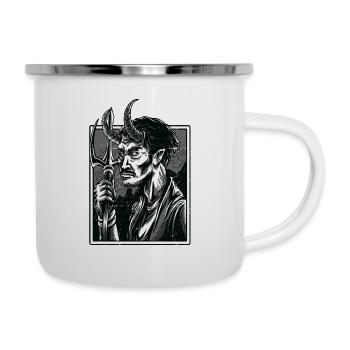Occult Gothic Grunge Satan 666 Dark Art - Emaille-Tasse - Weiß - Rechts