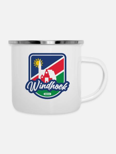 Windhuk - Namibia - Emaille-Tasse - Weiß