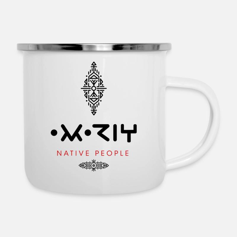Amazigh - Emaille-Tasse - Weiß