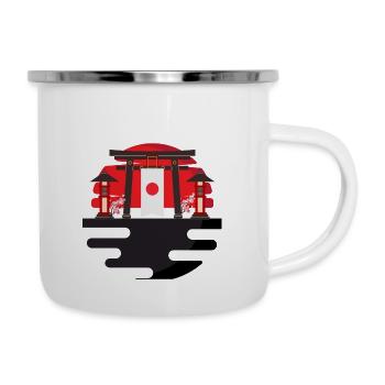 Japan - Emaille-Tasse - Weiß - Rechts