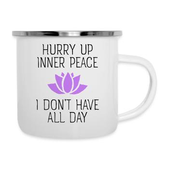 Dépêchez-vous paix intérieure - Yoga Yogi Meditation Lotus - Tasse émaillée - blanc - Droite