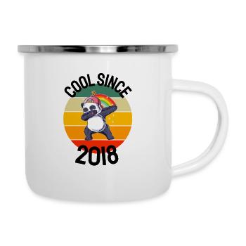 Cool depuis 2018 Retro Dabbing Panda 4ème anniversaire - Tasse émaillée - blanc - Droite