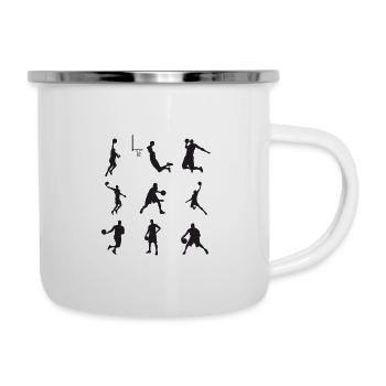 joueurs de basket - Tasse émaillée - blanc - Droite