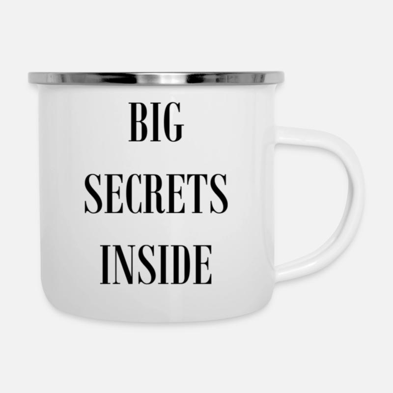 BIG SECRETS INSIDE - Camper Mug - white