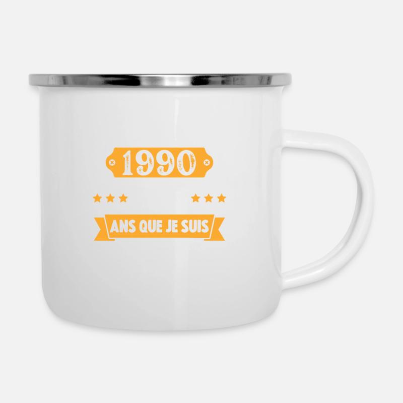 Cadeau D'anniversaire 32 Ans Décembre 1990 Rétro - Tasse émaillée - blanc