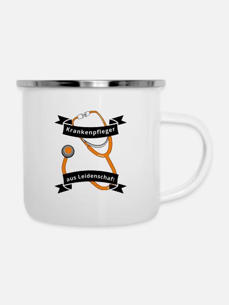 Krankenpfleger aus Leidenschaft - Emaille-Tasse - Weiß