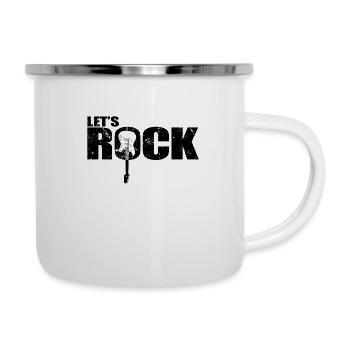 Let’s Rock Gitarre Musikstil Genre Rockband - Emaille-Tasse - Weiß - Rechts